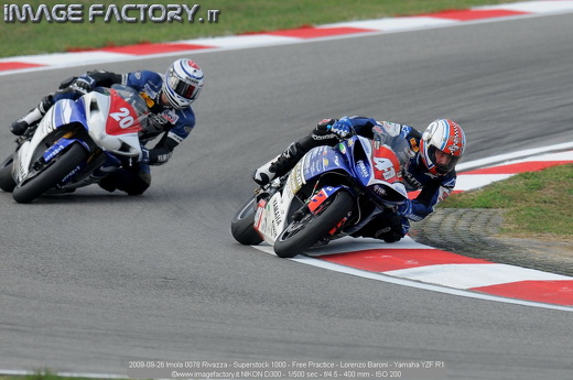 2009-09-26 Imola 0078 Rivazza - Superstock 1000 - Free Practice - Lorenzo Baroni - Yamaha YZF R1